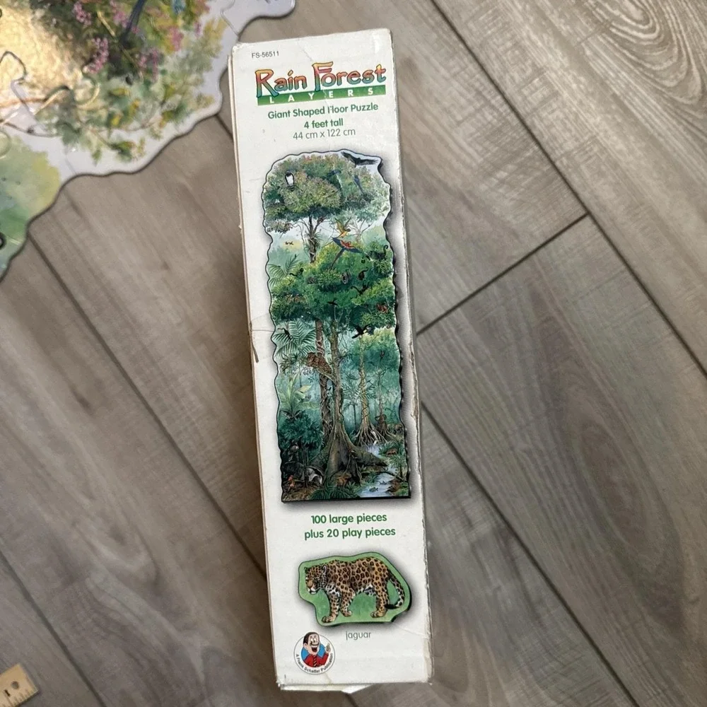 Vintage 1996 Frank Schaffer RAIN FOREST LAYERS 100pc Giant Floor Puzzle 4ft Tall